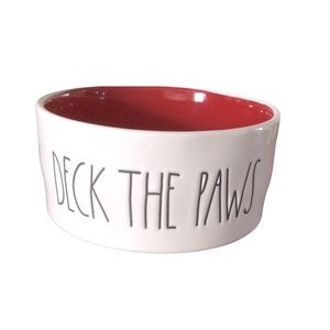 NEW RAE DUNN DECK THE PAWS Christmas Dog Bowl